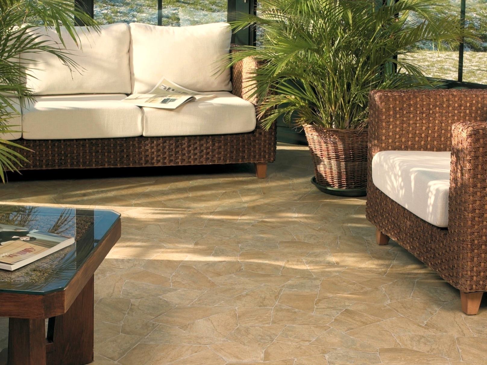 PVC Bodenbelag Vinylboden in Bruchstein Design mit warmer Sandstein Optik