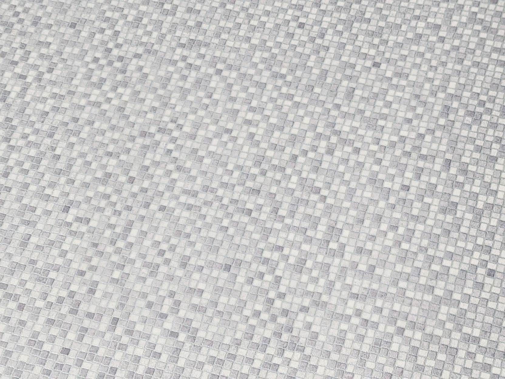 PVC Bodenbelag Vinylboden in silber grauen Kästchen