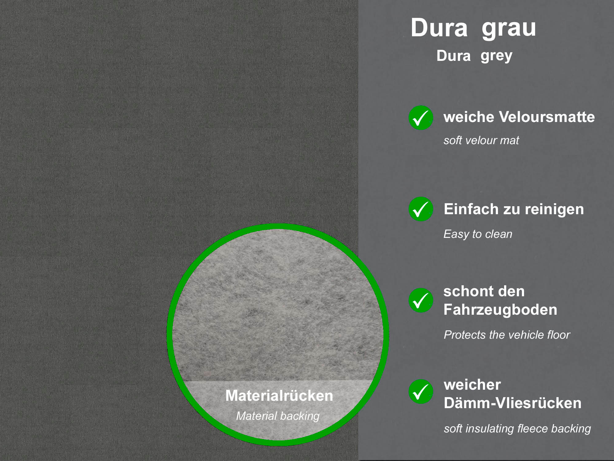 Lagerrest: Fußmattenset passend für Opel Astra L , Dura grau, Umrandung rot