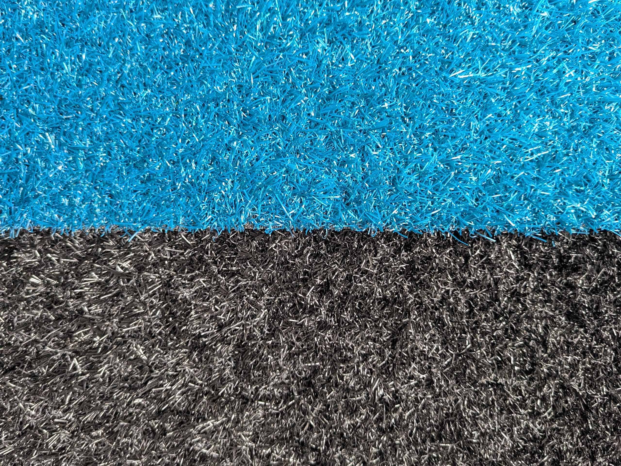 Hoher Kunstrasen Super Modern | Outdoor-Rasenteppich in Schwarz & Blau