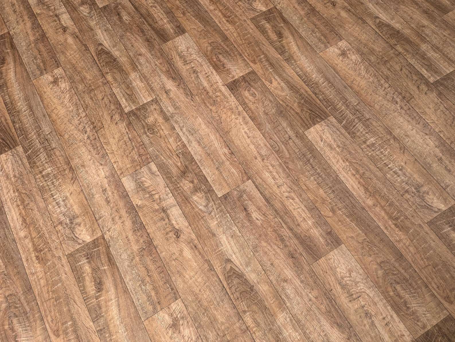 PVC Bodenbelag Vinylboden in natürlicher Holz Plankenoptik in warmen Brauntönen