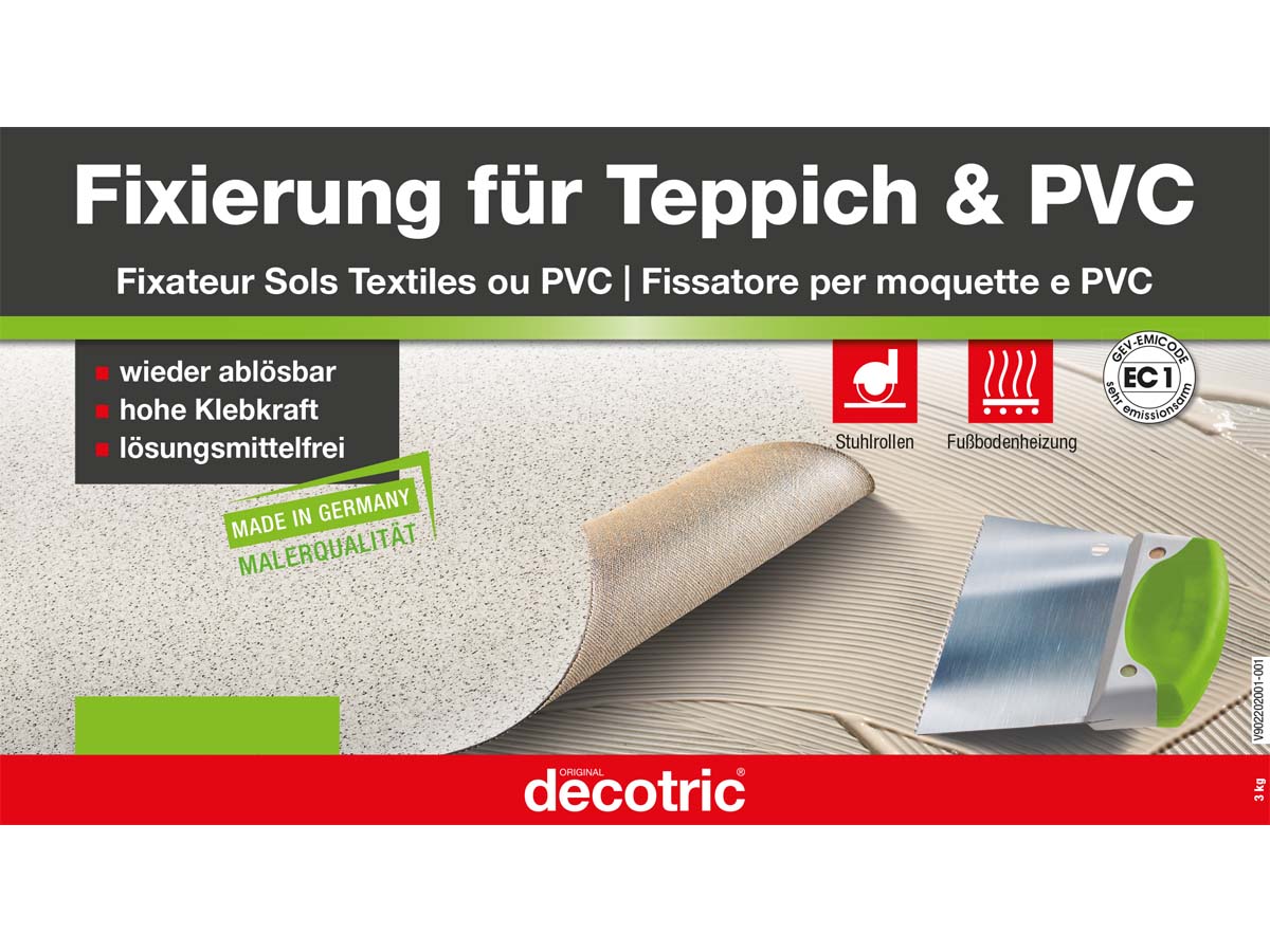 Fixierungskleber PVC & Teppichboden 3 kg | Sicher & Rückstandsfrei