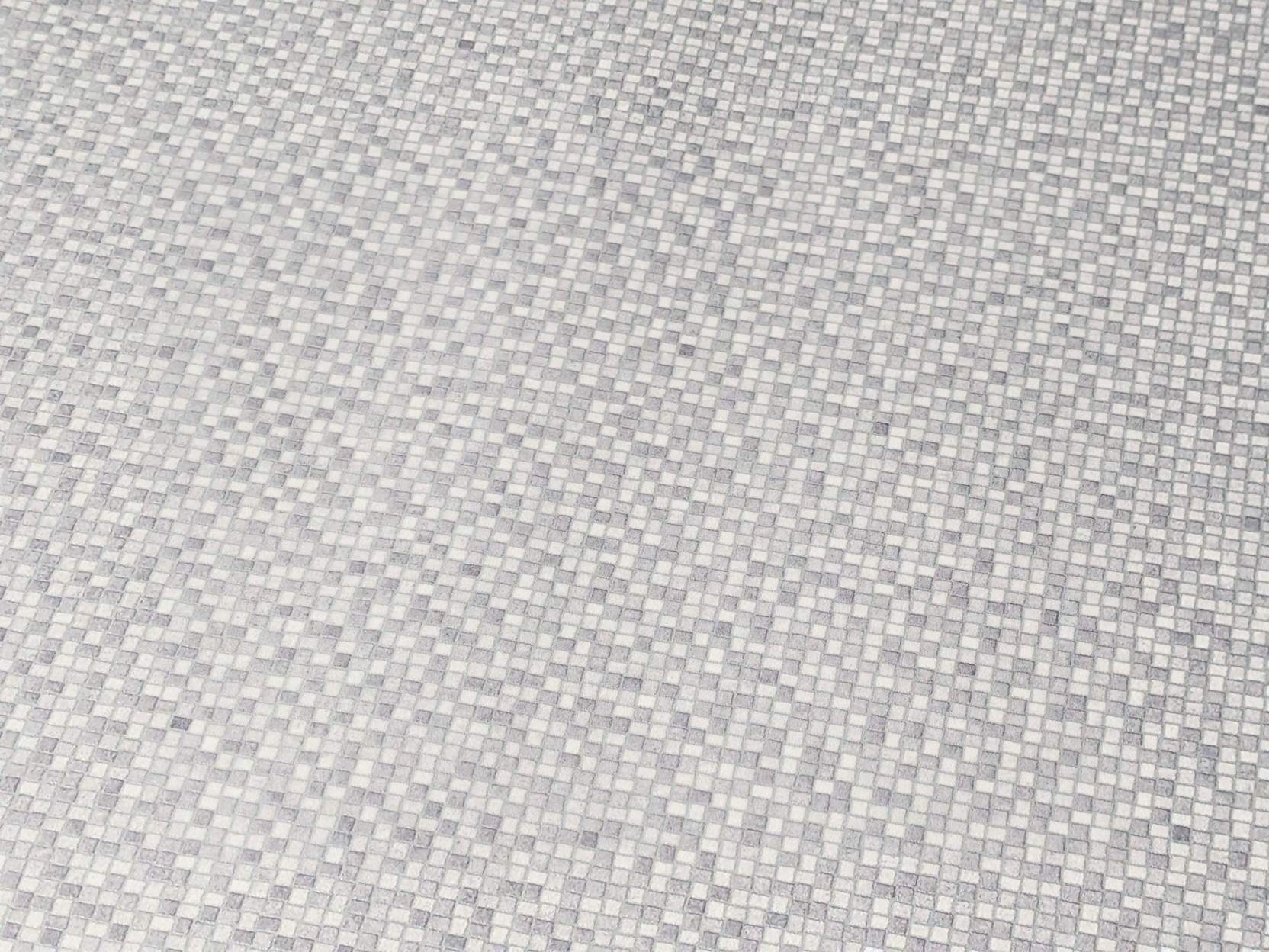 PVC Bodenbelag Vinylboden in silber grauen Kästchen