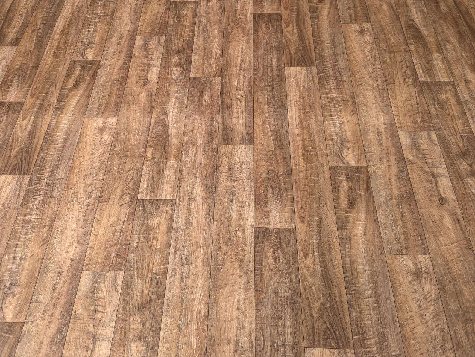 PVC Bodenbelag Vinylboden in natürlicher Holz Plankenoptik in warmen Brauntönen