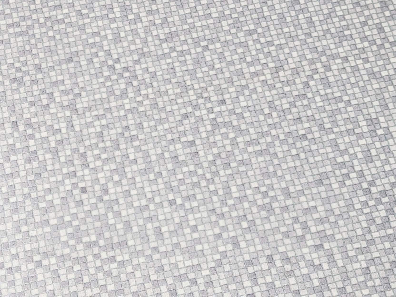 PVC Bodenbelag Vinylboden in silber grauen Kästchen