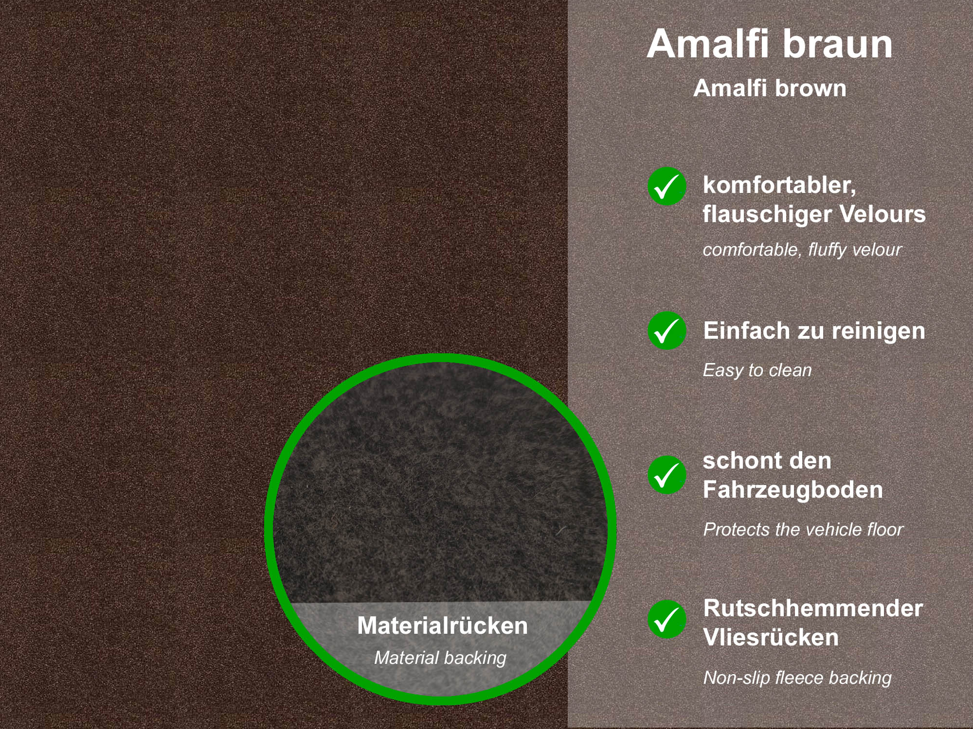 Lagerrest: 2 Trittstufenmatten passend für Fiat Ducato 244, Amalfi braun, Umrandung beige