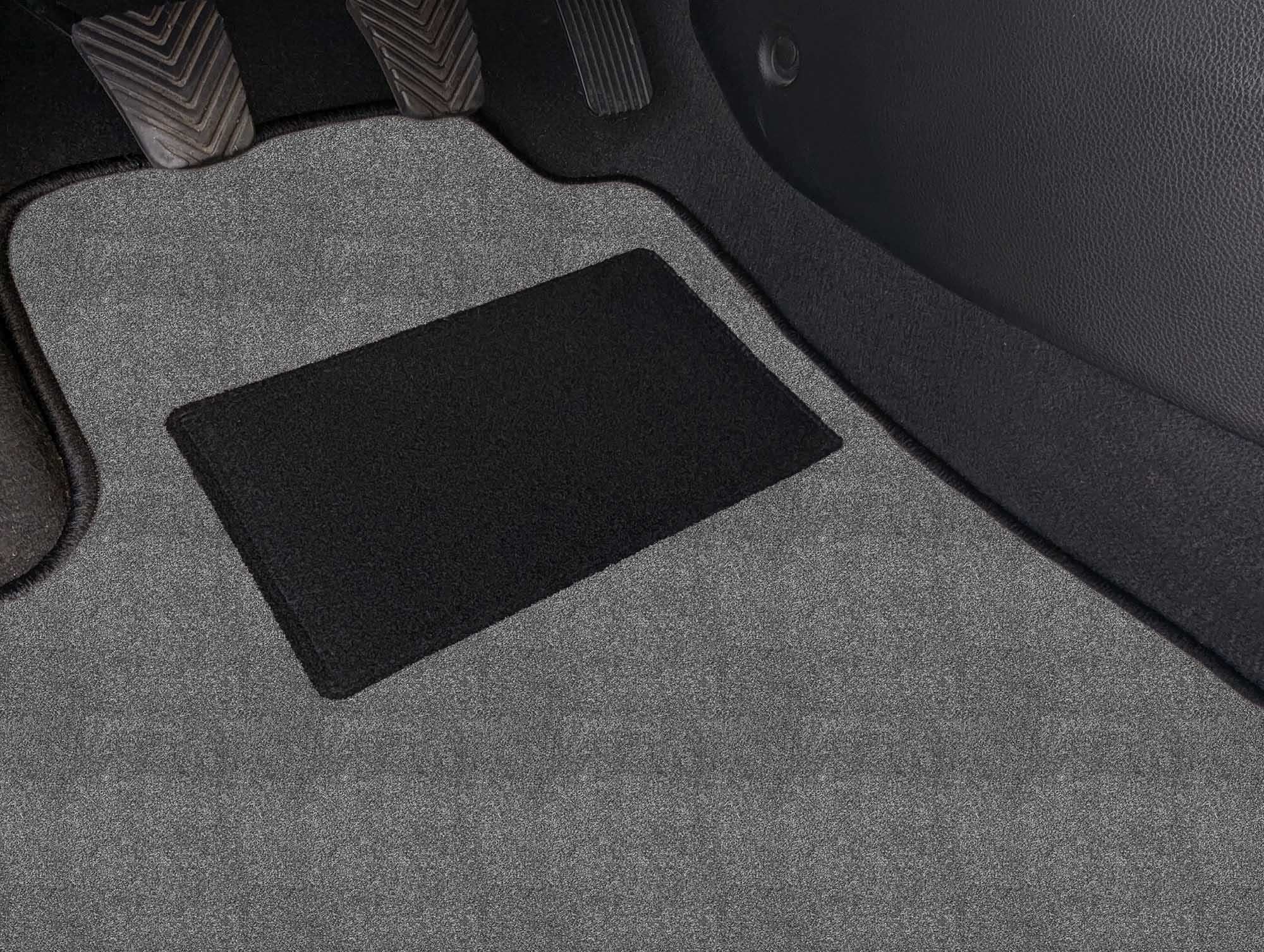 Lagerrest: Fußmattenset passend für Hyundai H350 , Amalfi grau, Umrandung hellblau