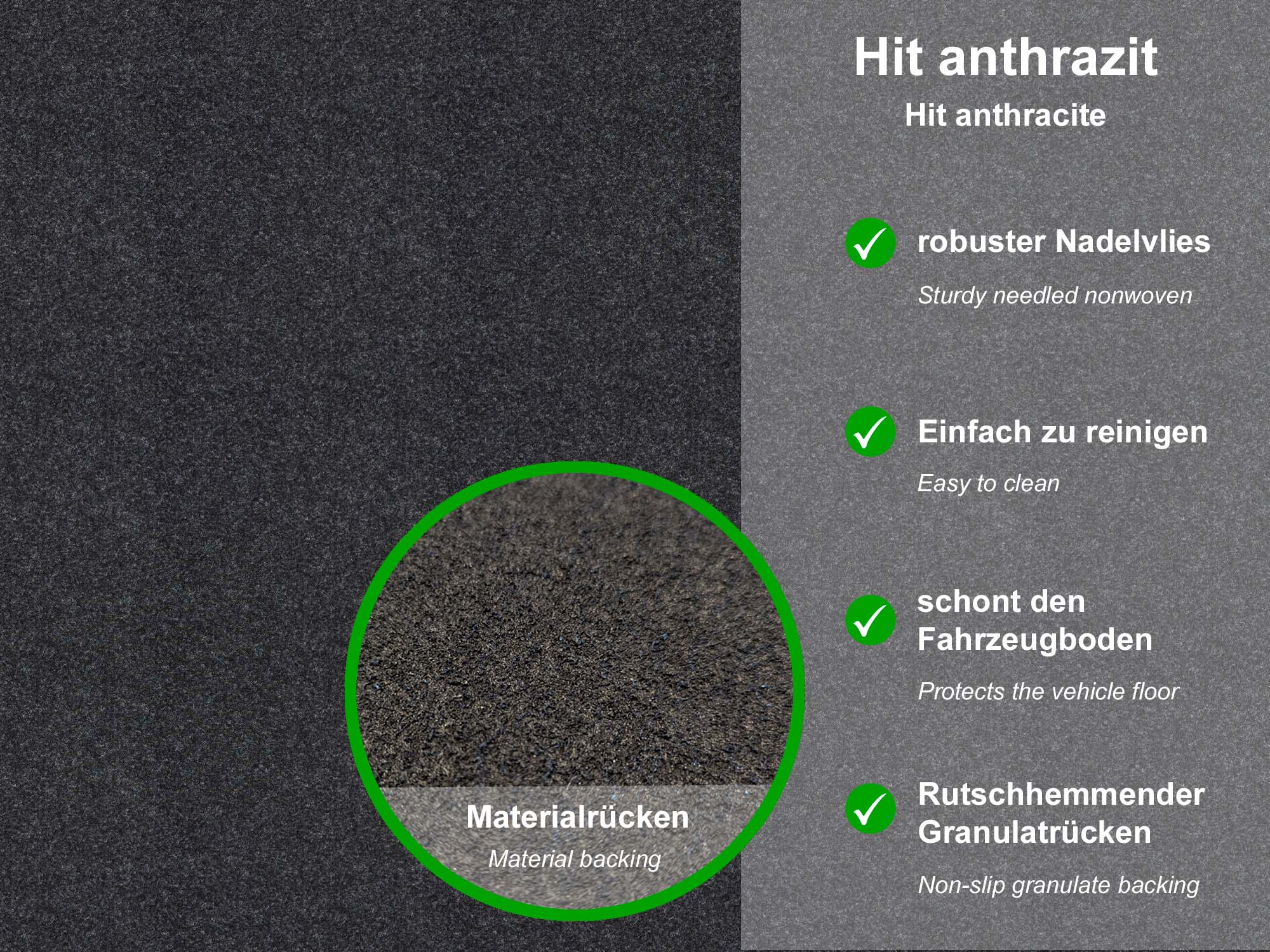Lagerrest: 2 Trittstufenmatten passend für Ford Transit F, Hit anthrazit, Umrandung schwarz