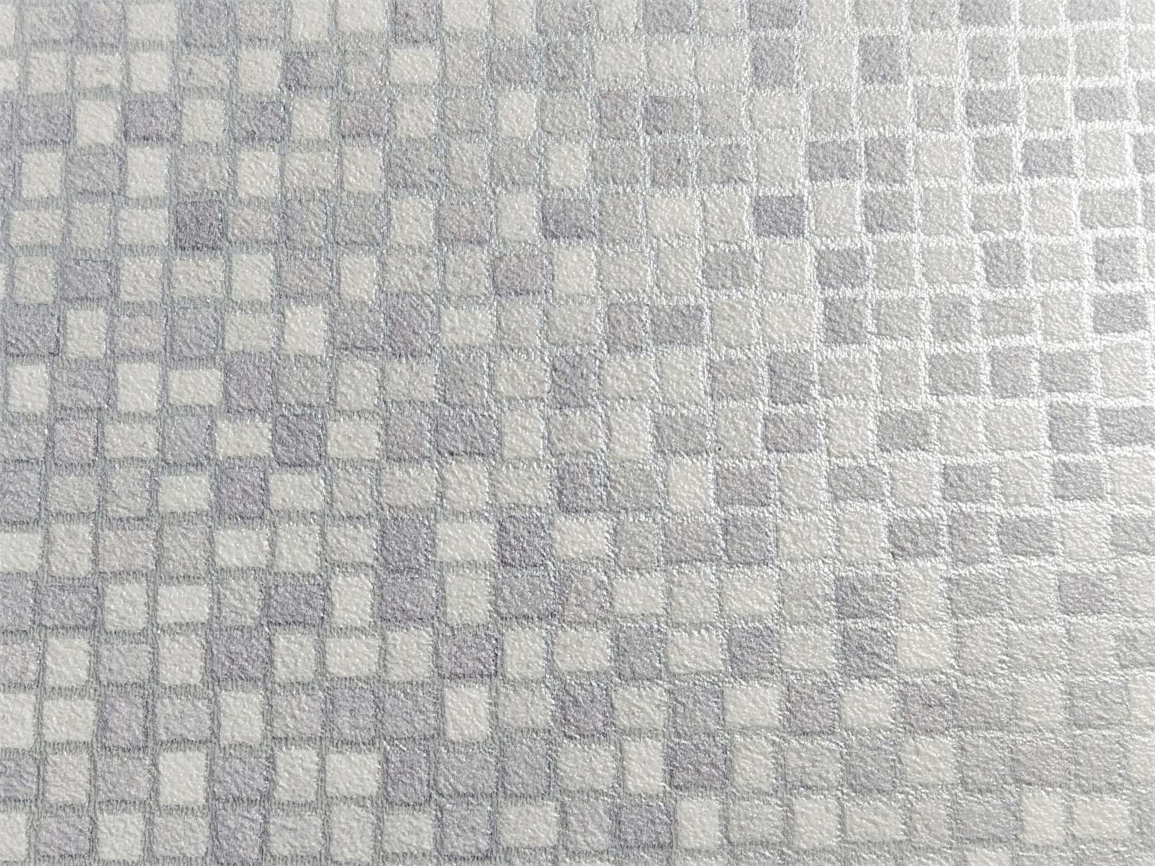 PVC Bodenbelag Vinylboden in silber grauen Kästchen