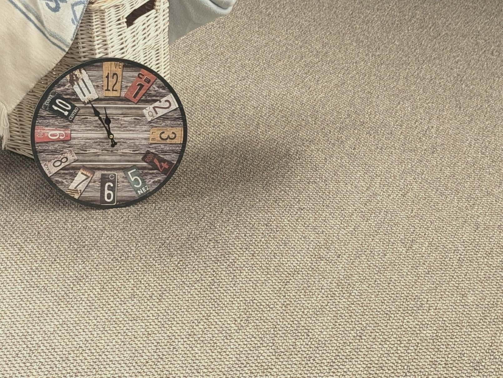 Teppichboden Natura Flachgewebe in Sisal-Optik | robuster Naturlook mit Filzrücken