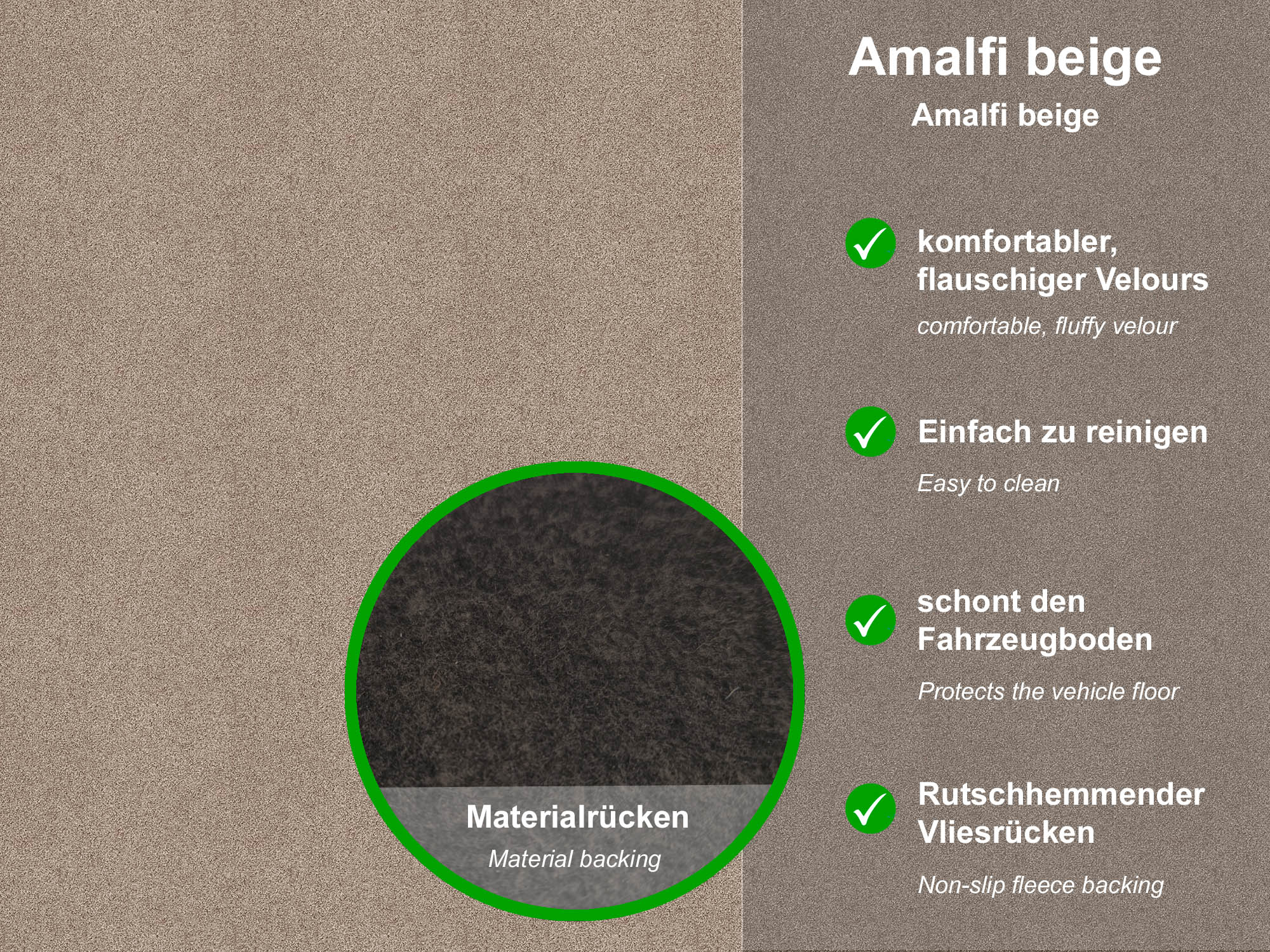 Lagerrest: 2 Trittstufenmatten passend für Fiat Ducato 230, Amalfi beige, Umrandung beige