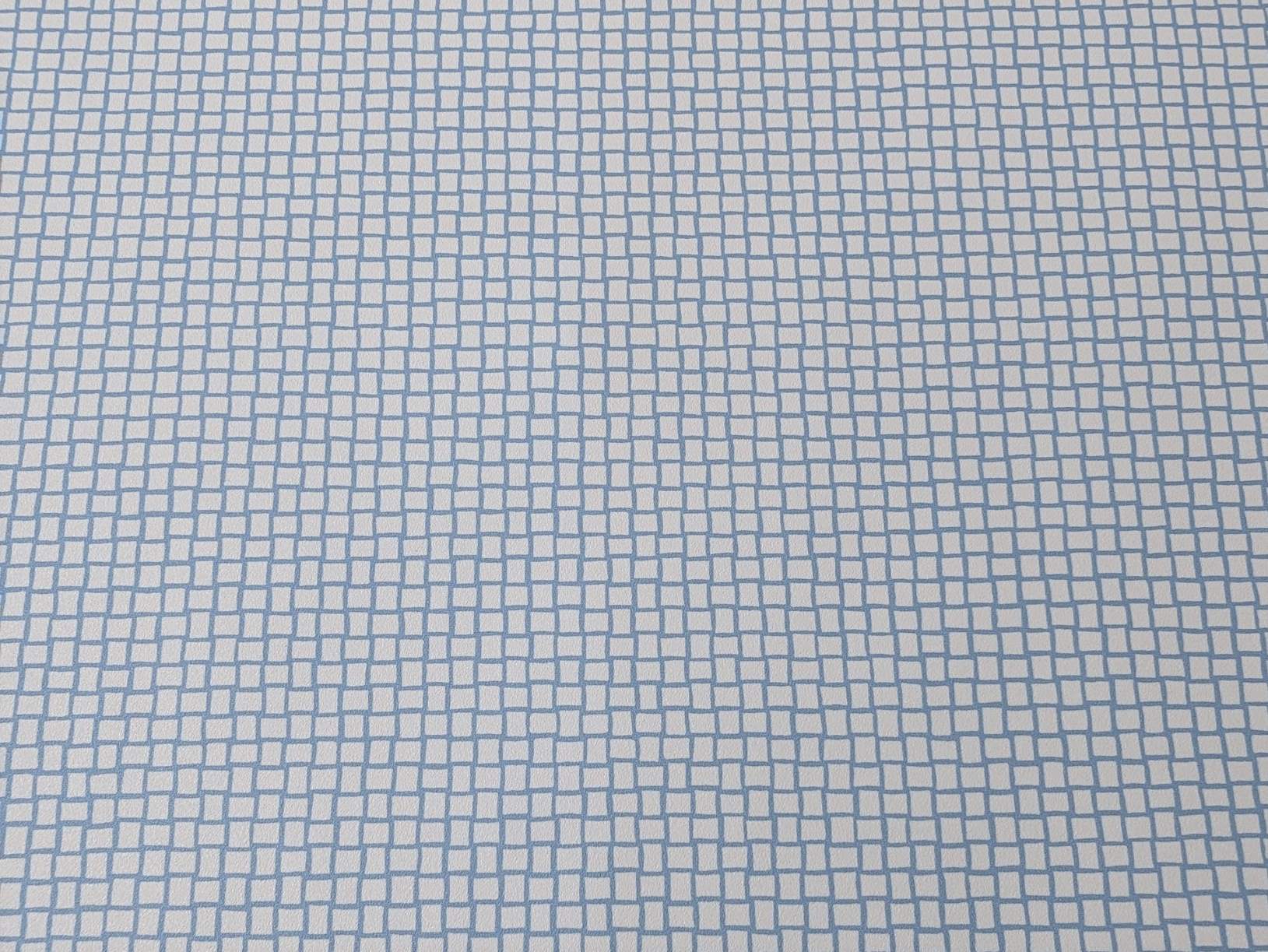 PVC Bodenbelag Vinylboden in blau weissem Mosaik