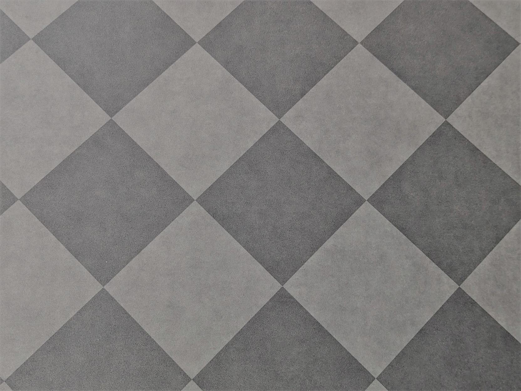 PVC Bodenbelag Vinylboden in diagonalem grau anthrazit