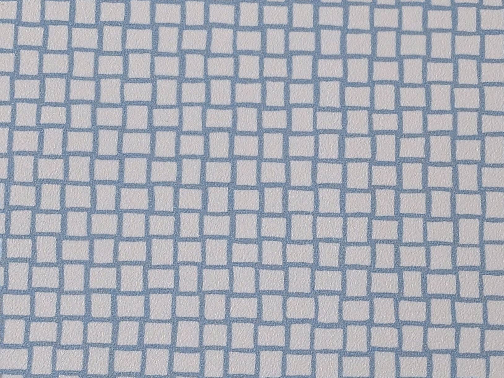 PVC Bodenbelag Vinylboden in blau weissem Mosaik