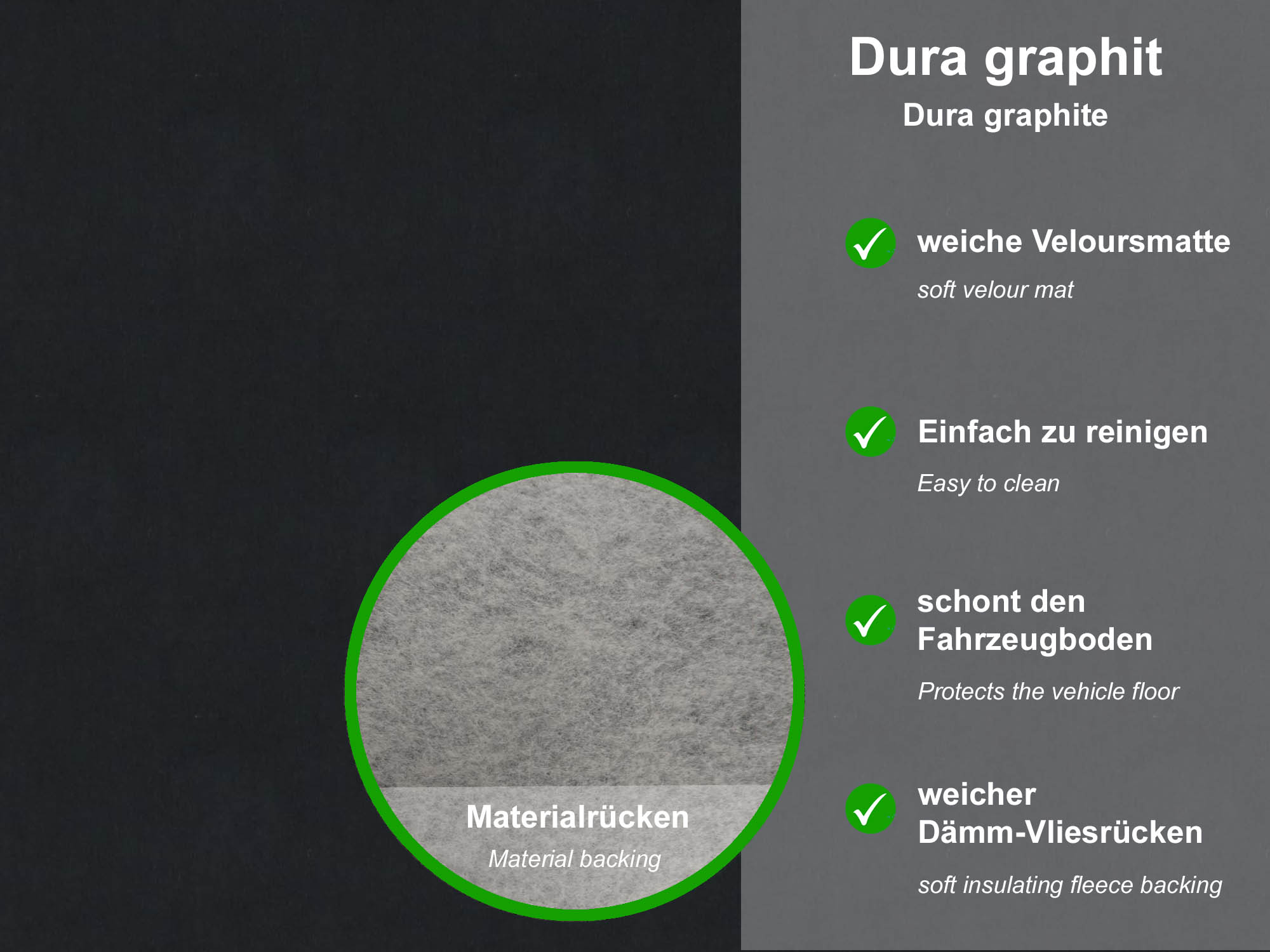 Lagerrest: Fußmattenset passend für Mazda 3 BM, BN, Dura graphit, Umrandung dunkelblau