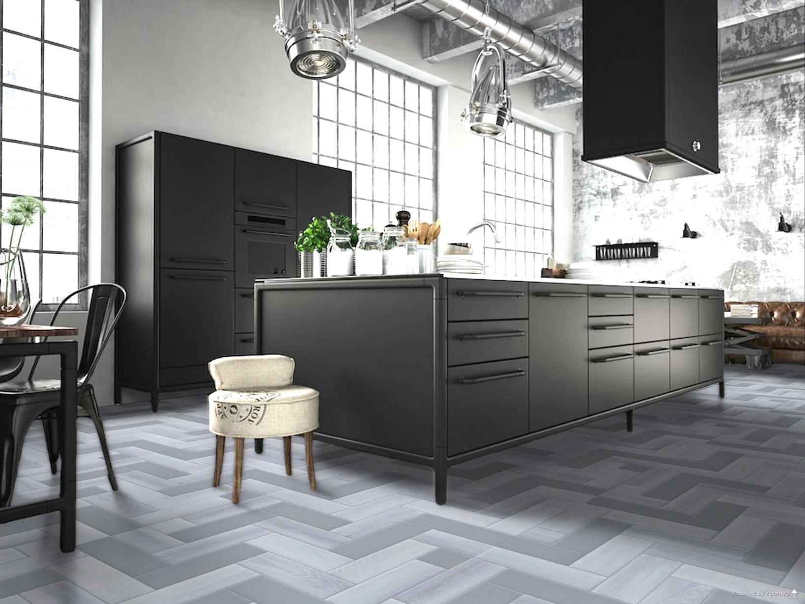 PVC Bodenbelag Vinylboden in hellem Parkett - Edle Holzstruktur mit Steinoptik