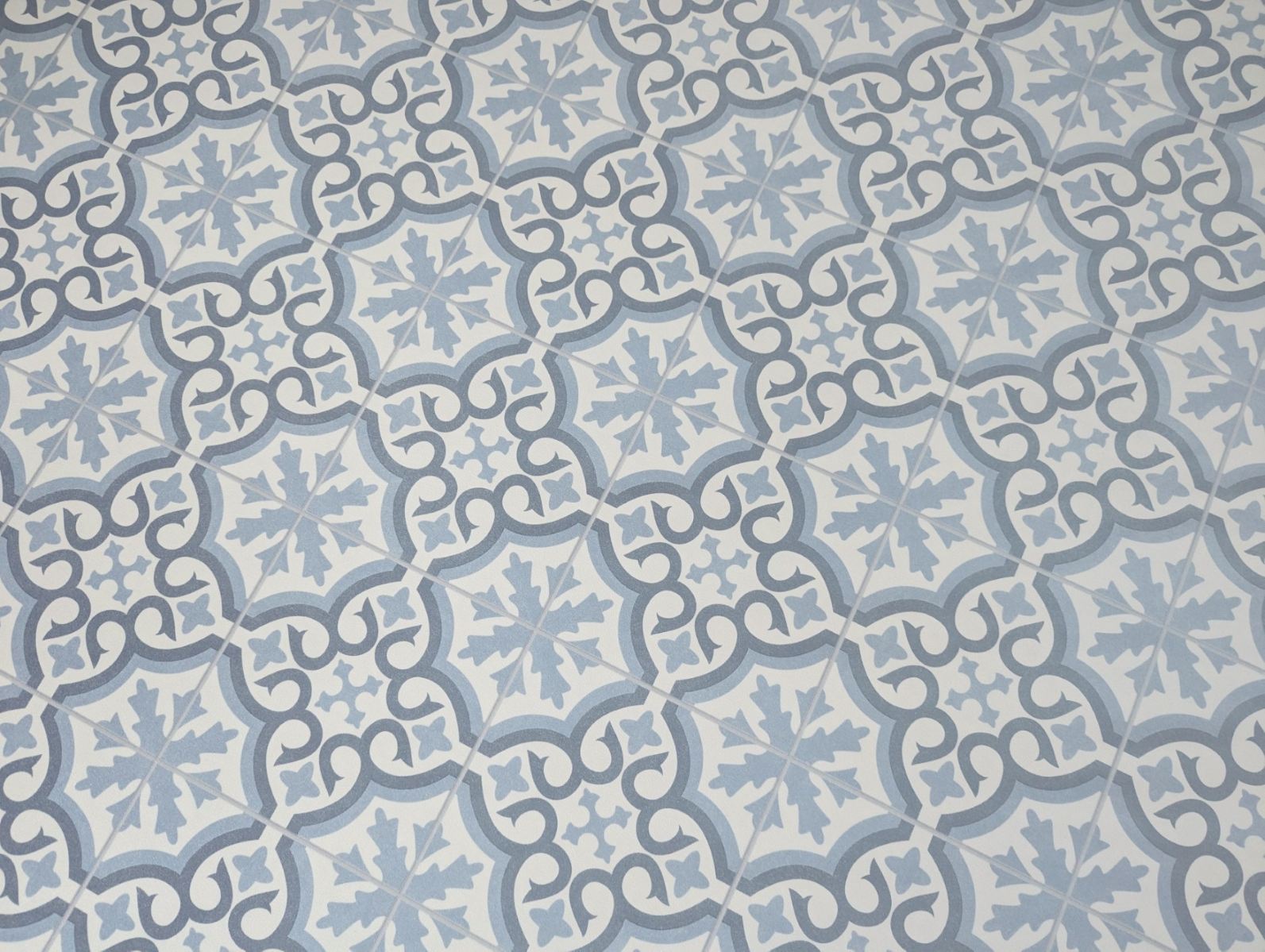 Revêtement de sol en PVC, sol en vinyle au motif de carreaux vintage – Motif ornemental classique