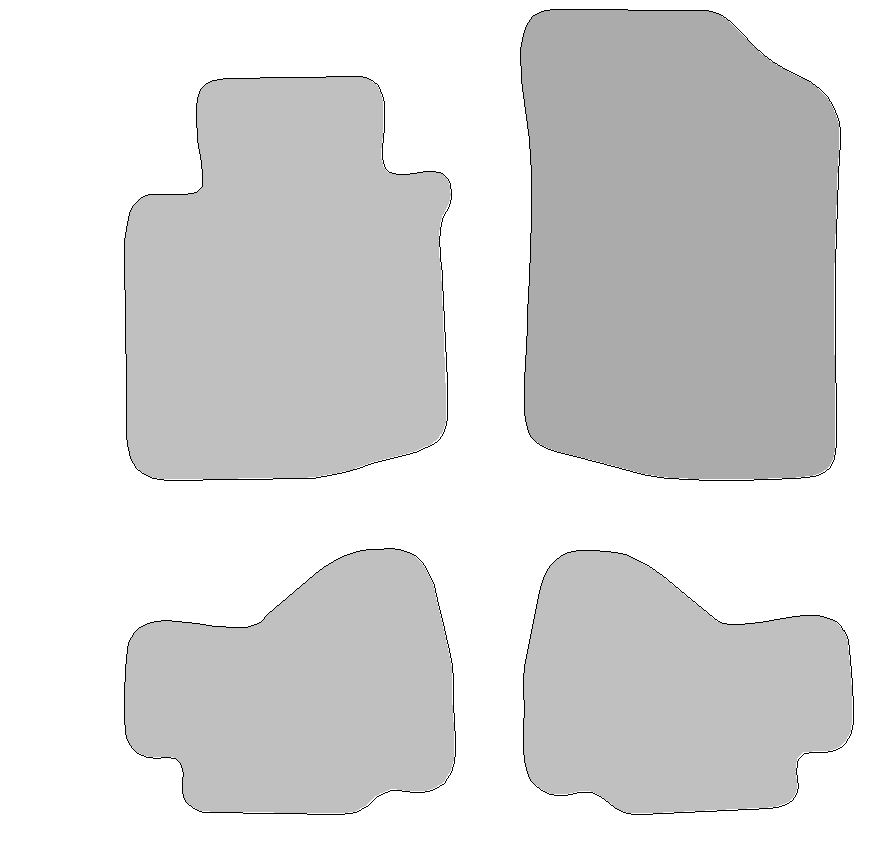 Fußmatten-Set für Toyota Aygo Typ B1 (Baujahr 2005 - 2014), 4-tlg