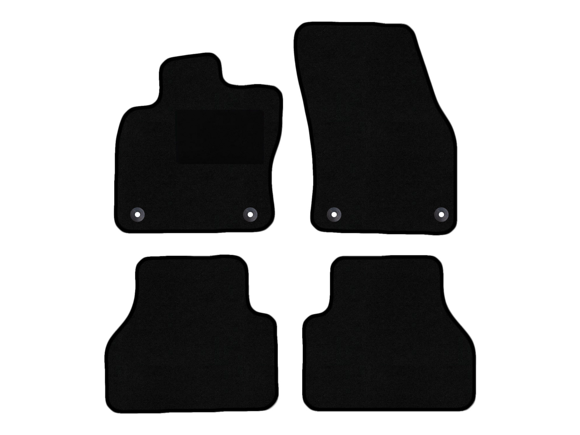 Remnant stock: car mats suitable for VW Caddy V SB, Deluxe schwarz, warp colour black