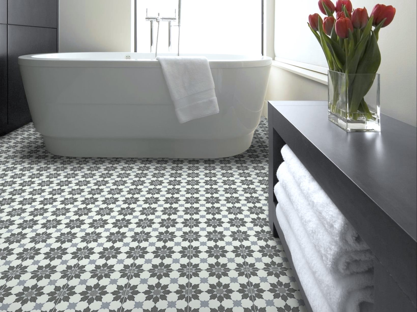 Revêtement de sol en PVC Sol en vinyle à l''''aspect de carreaux rétro antiques