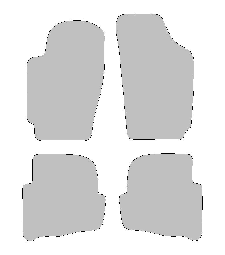 Fußmatten-Set für Skoda Fabia I Typ 6Y (Baujahr 1999 - 2008), 4-tlg