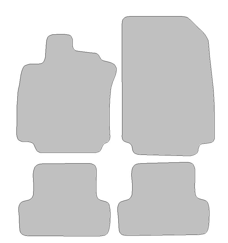 Fußmatten-Set für Renault Clio IV Typ BH, KH (Baujahr 2012 - 2019), 4-tlg