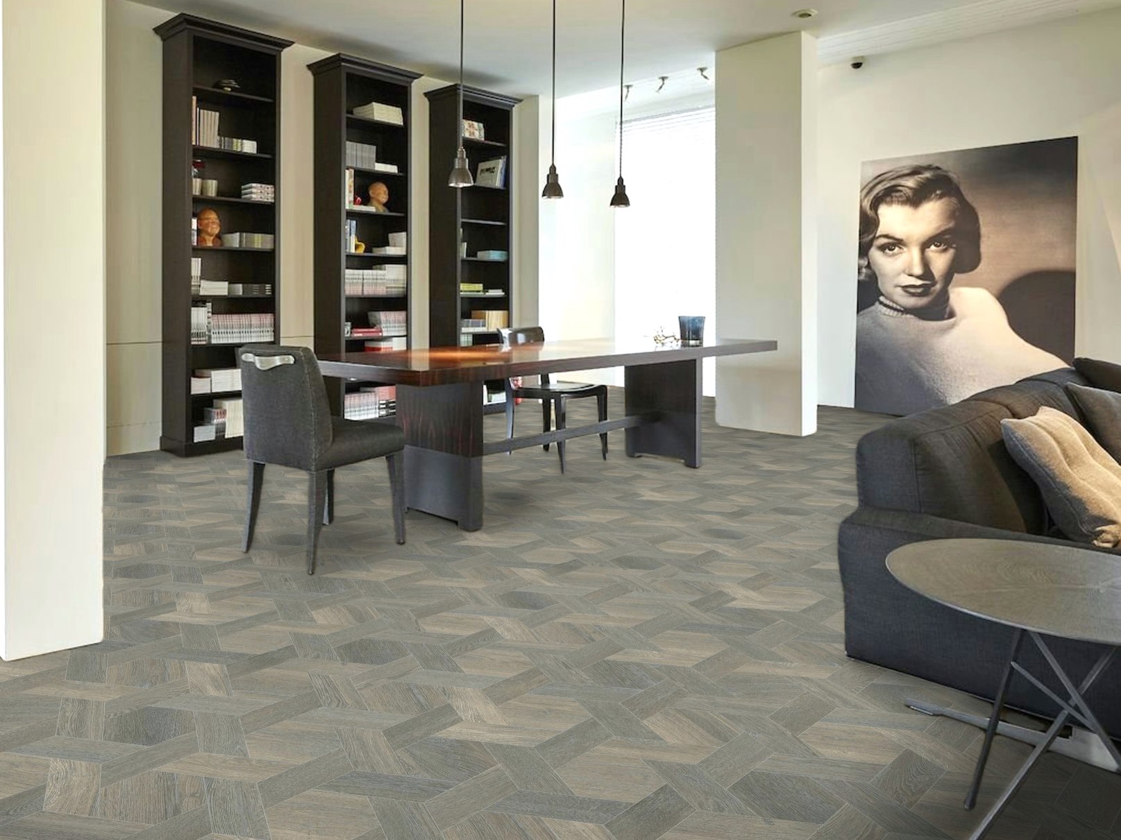 PVC Bodenbelag Vinylboden Eiche gebürstet in Parkettoptik, rutschfest