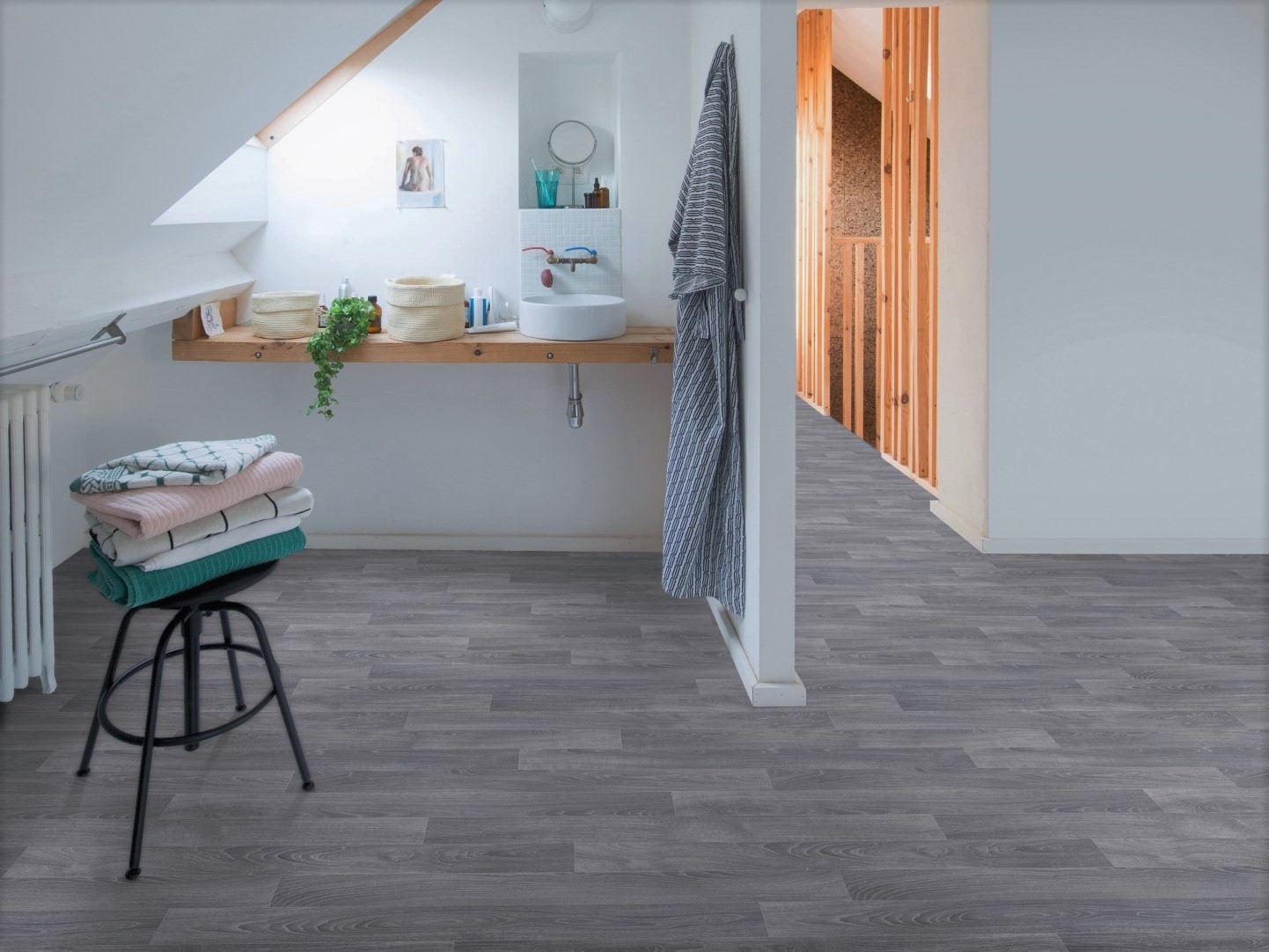 PVC-vloerbekleding in klassiek hout, grijs PVC in klassischer, grauer Holz-Optik 4