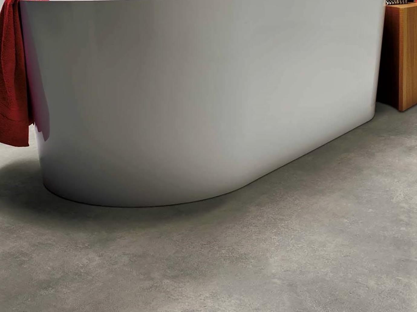 PVC Bodenbelag in grauem Beton Design