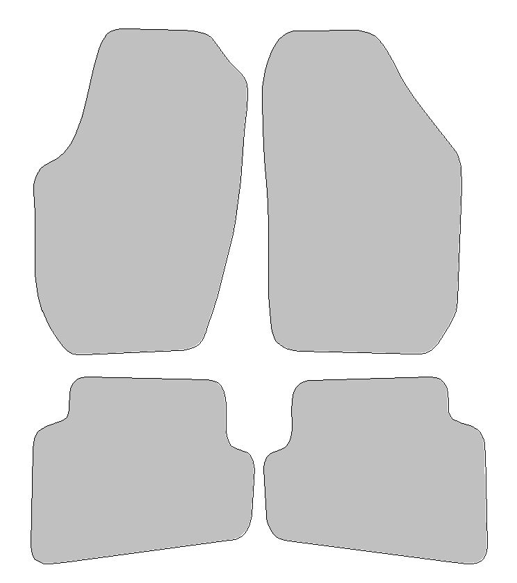 Fußmattenset für Skoda Fabia II Typ 542, 545 (Baujahr 2006 - 2014), 4-tlg