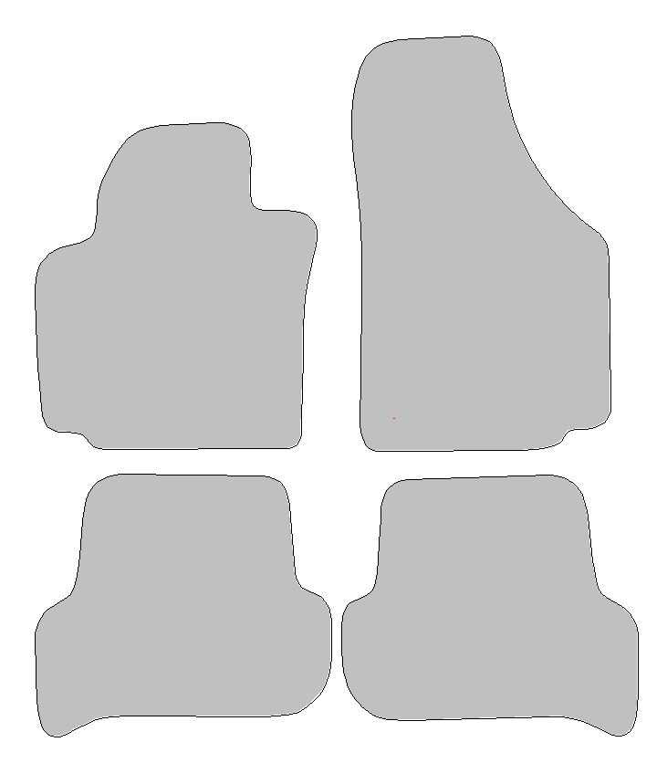Fußmatten-Set für Skoda Yeti Typ 5L (Baujahr 2009 - 2017), 4-tlg
