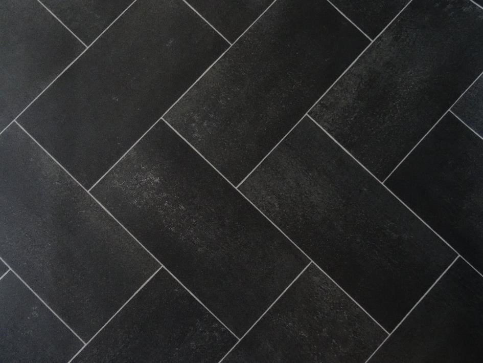 PVC flooring with nested tiles, black