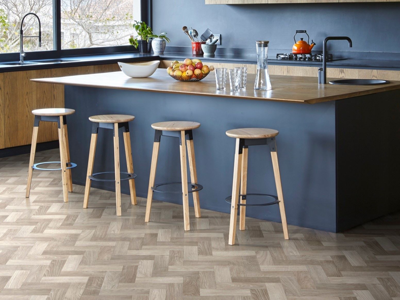 PVC flooring Vinyl flooring in herringbone look PVC flooring Vinyl flooring in herringbone look