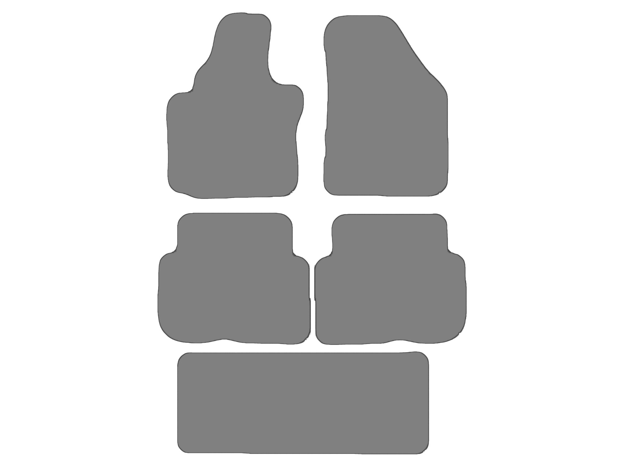 Jeu de tapis compatible avec VW Touran, type 1T1, 1T2, 1T3 7-Sitzer (année de construction 2003-2015)