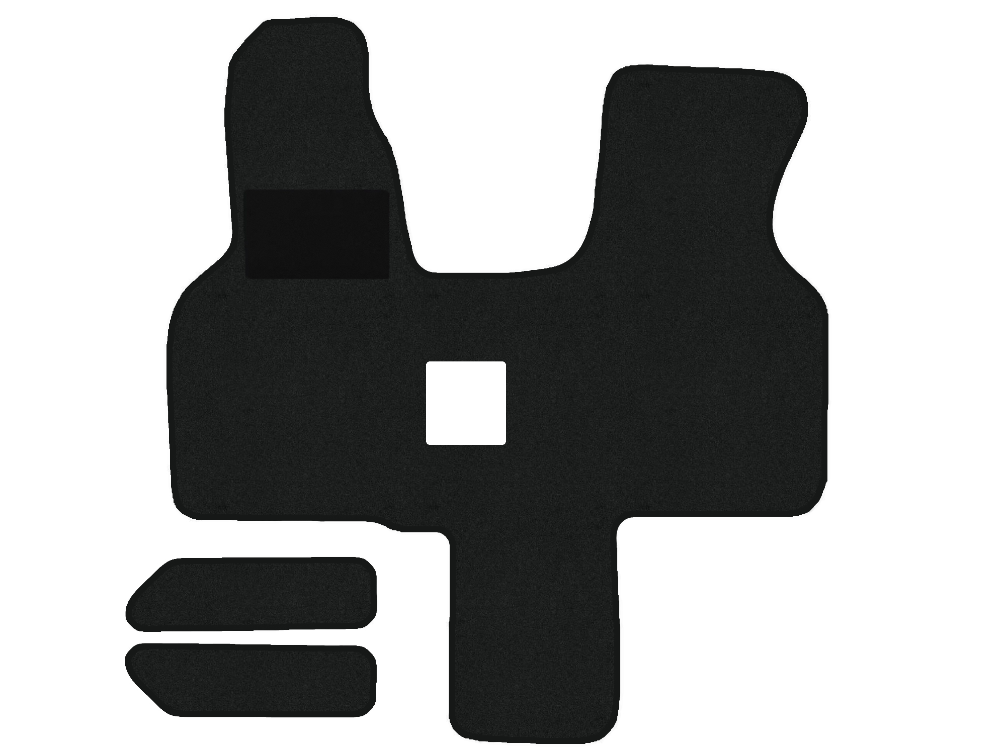 Remnant stock: car mats suitable for VW T4 70, 7D, Hit schwarz, warp colour light blue
