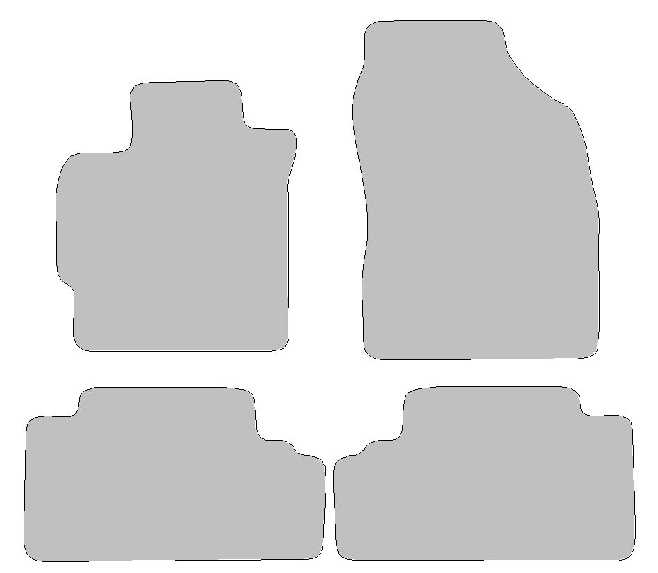 Fußmatten-Set für Toyota Auris Typ E15 (Baujahr 2006 - 2012), 4-tlg