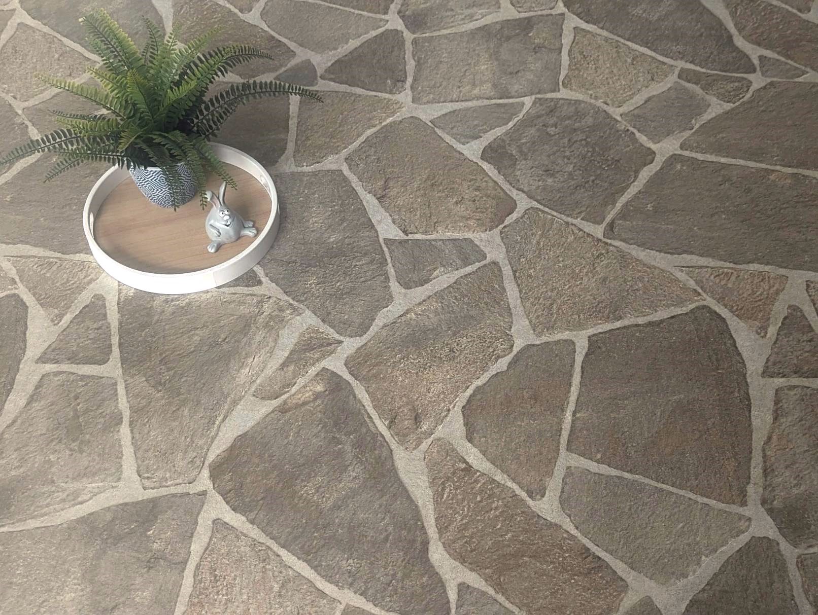 PVC flooring Vinyl flooring in natural stone look with a rustic appearance