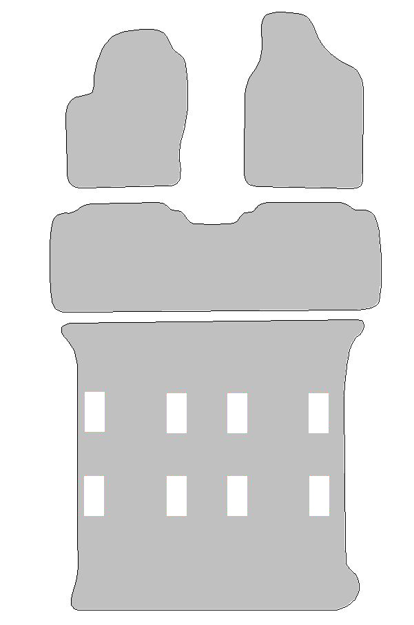 Fußmattenset für Seat Alhambra I Typ 7V8, 7V9 7-Sitzer (Baujahr 1996 - 2010), Spezialgröße