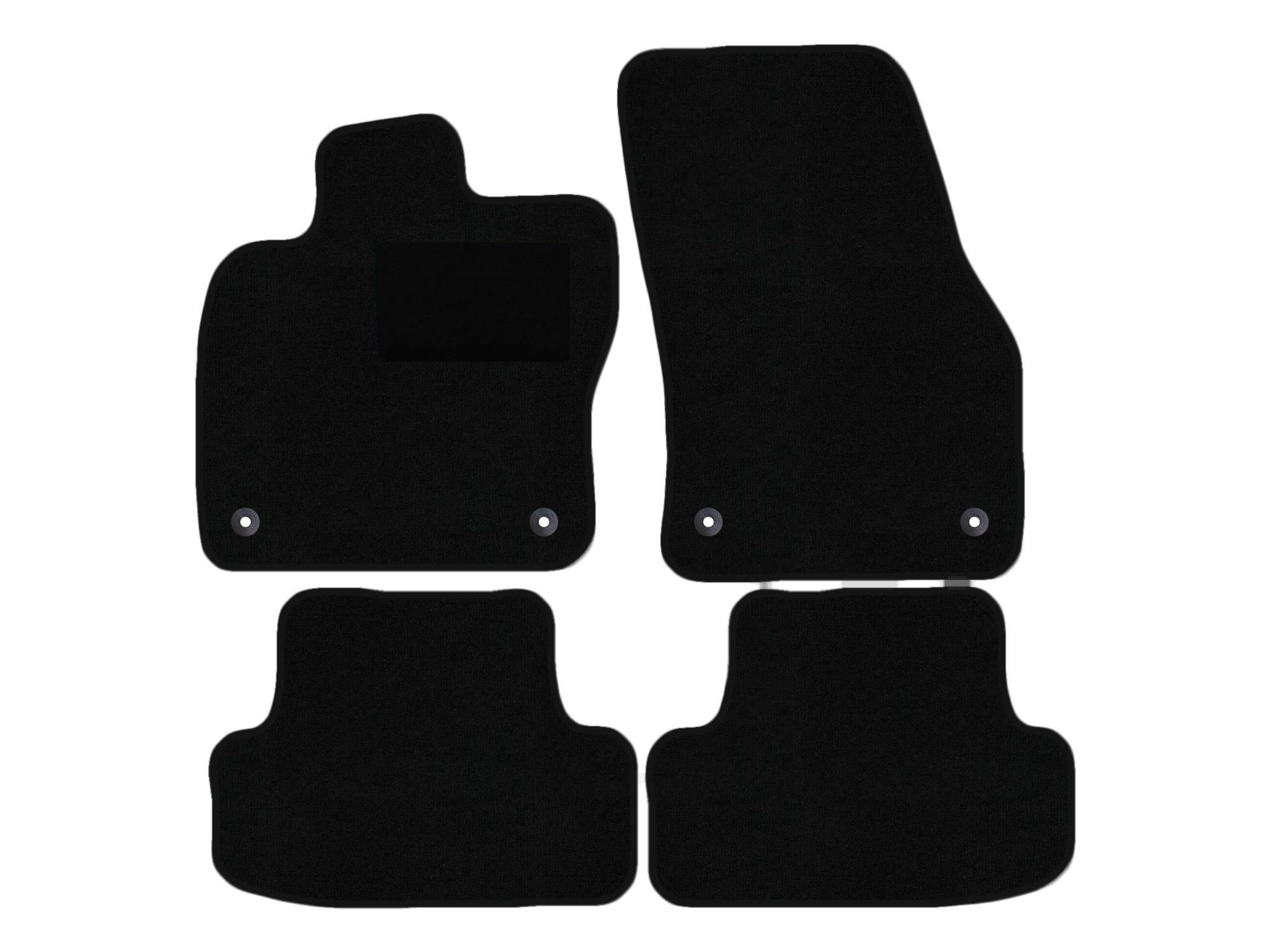 Remnant stock: car mats suitable for VW T-ROC A11, Deluxe schwarz, warp colour black