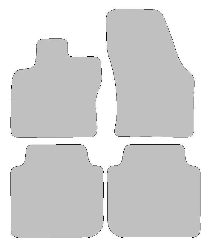 Fußmattenset für Skoda Kodiaq Typ NS7, NV7 (Baujahr ab 2016), 4-tlg