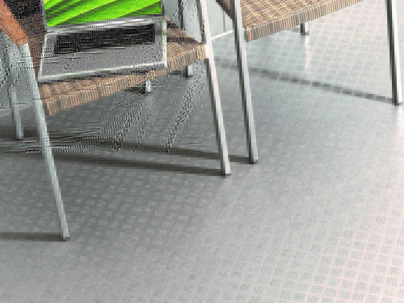 PVC flooring in checker plate design PVC in Riffelblech-Optik 4