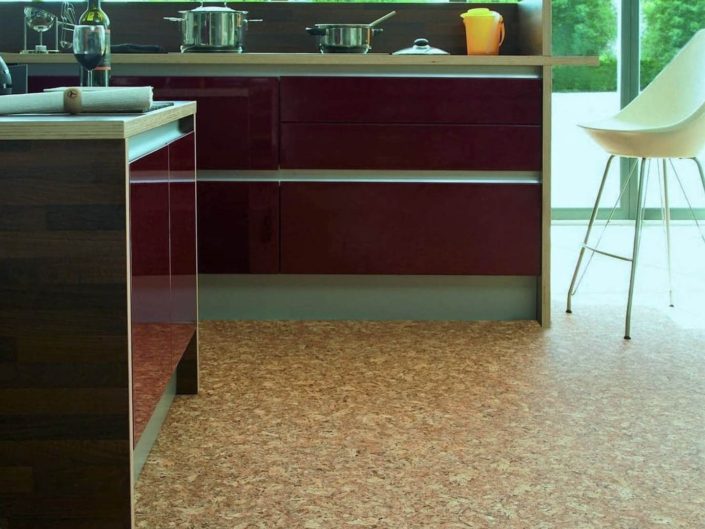 PVC flooring in cork-look PVC in Kork-Optik 5