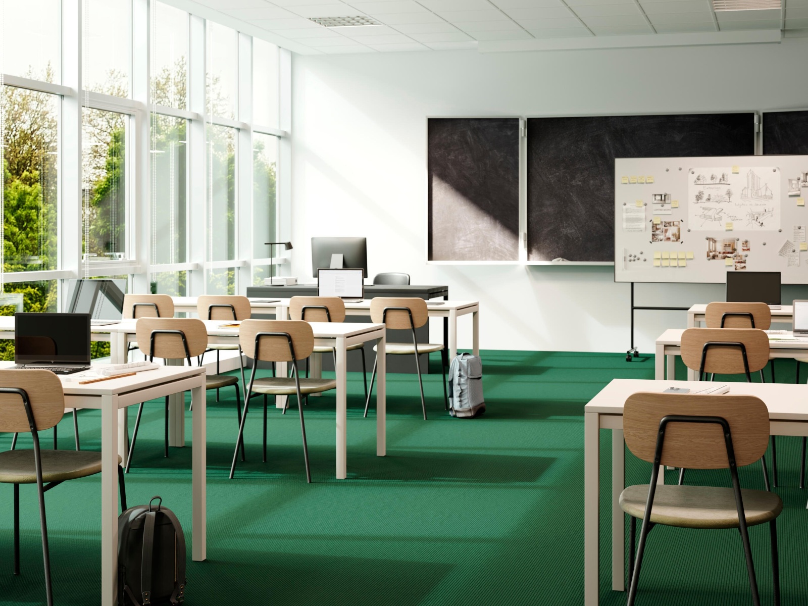 Grofgeribbelde tapijtvloer Raven