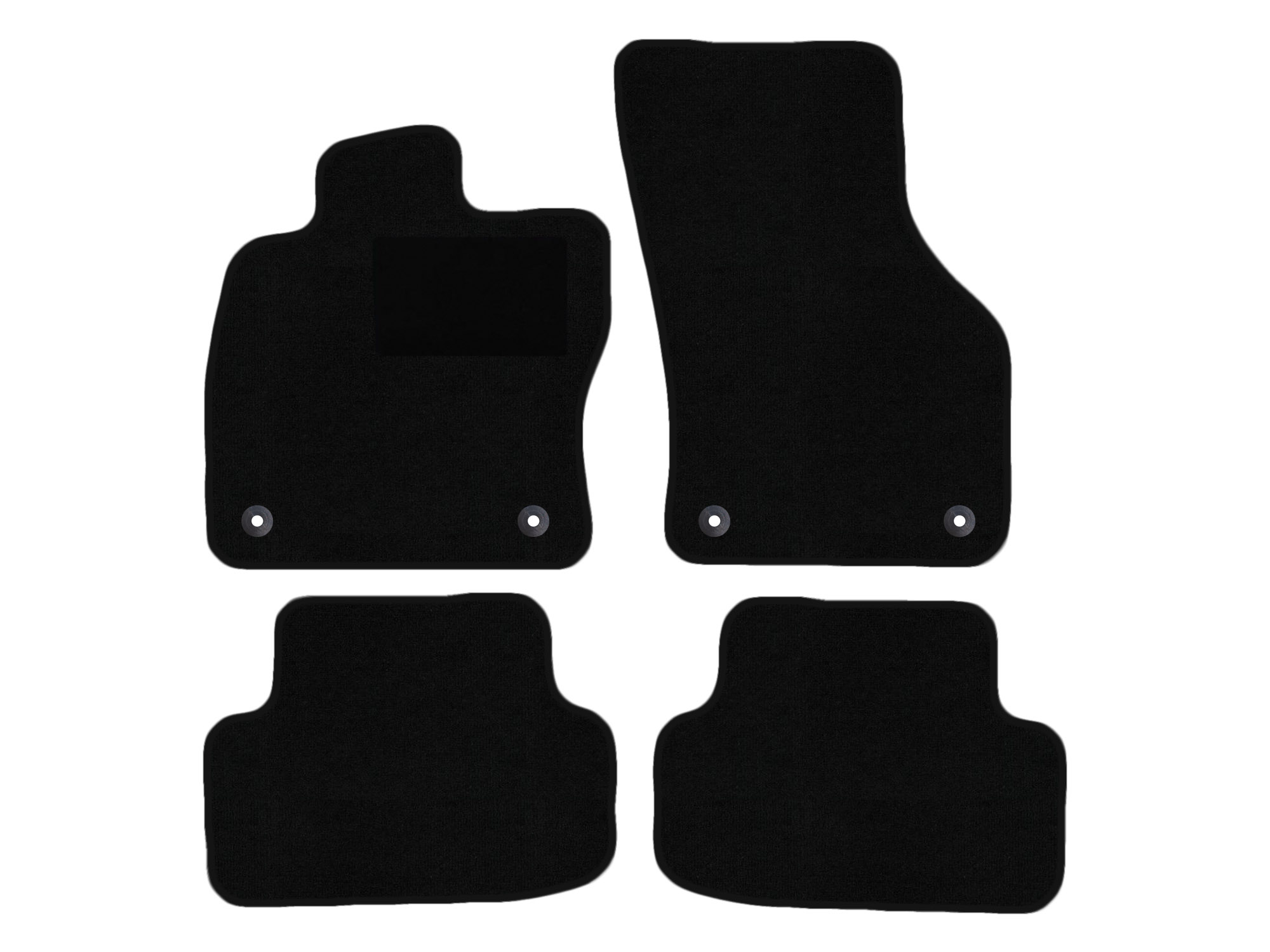 Remnant stock: car mats suitable for VW Golf VII 5G1, BE, BQ1, Deluxe schwarz, warp colour silver