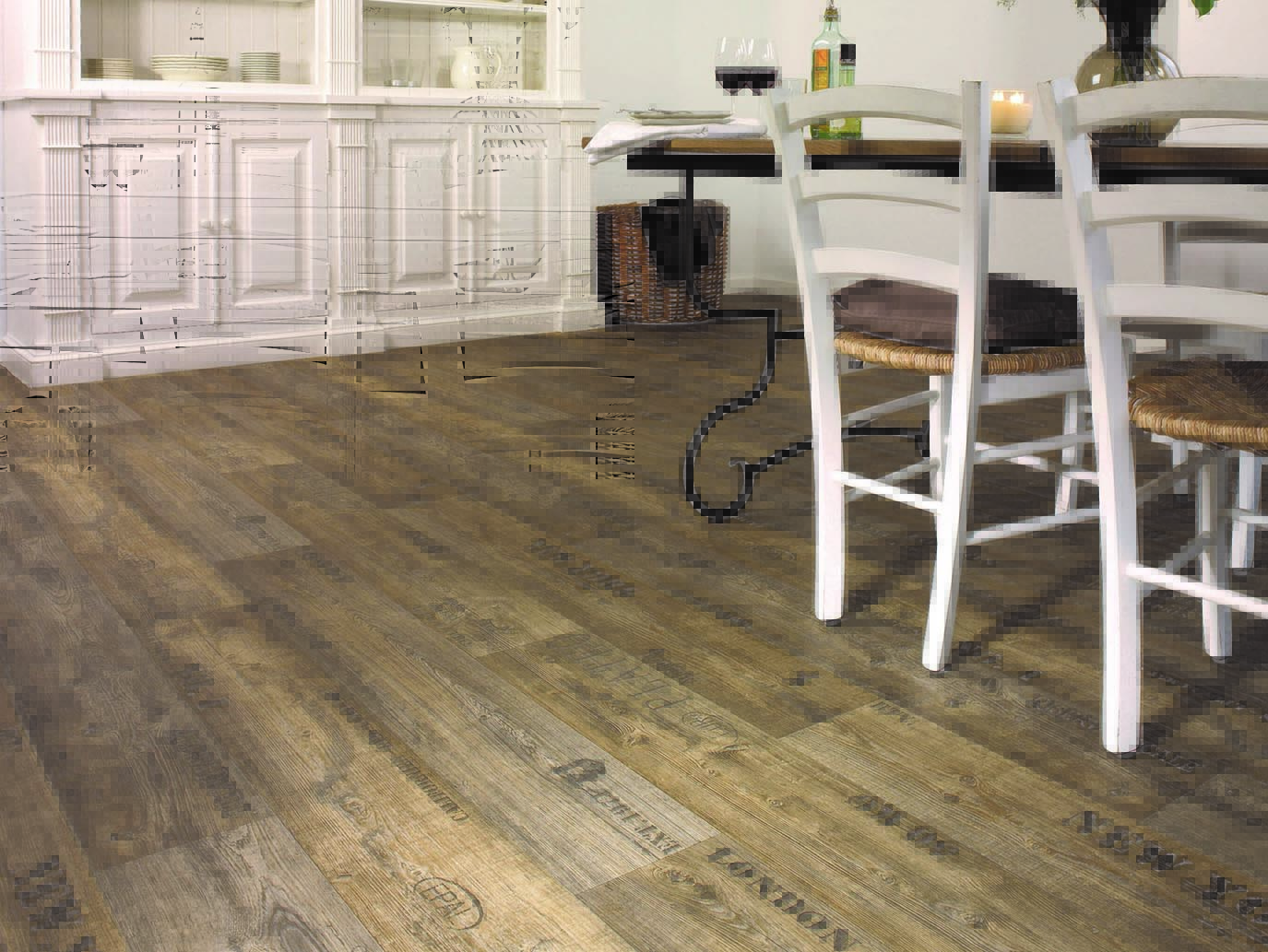 PVC-vloerbekleding met opschrift, donkerbruin PVC mit dunkelbraunem Schriftzug 5